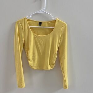 SHEIN Bright Yellow Long Sleeve Tee